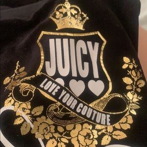 Y2K JUICY COUTURE Black VELOUR TRACKSUIT PANTS Wide Leg Flare Leg SZ SMALL